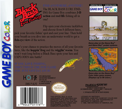Black Bass Lure Fishing GameBoy Color Game Manual For Sale