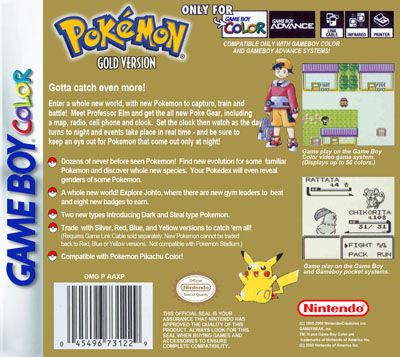 Pokemon Gold Version - Game Boy Color