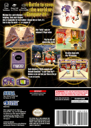 Sonic Adventure Battle 2 - Nintendo GameCube GC - Empty Custom Replacement  Game Box Case - Custom Game Case